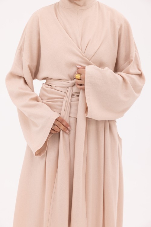 Robe Kamy en Lin beige rosé