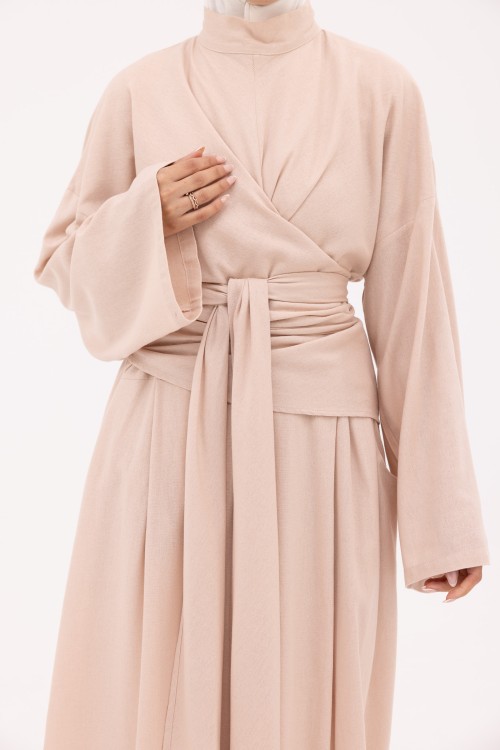 Robe Kamy en Lin beige rosé