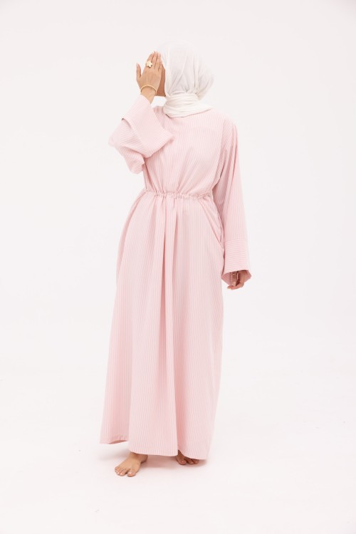 Robe Marcya rayé rose