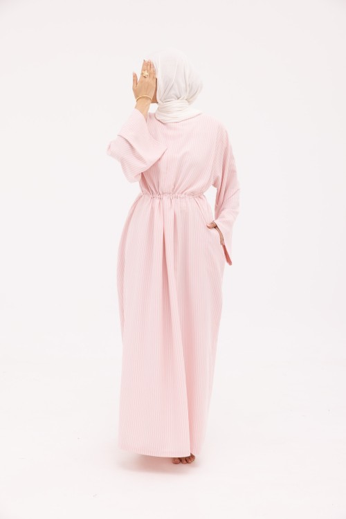 Robe Marcya rayé rose