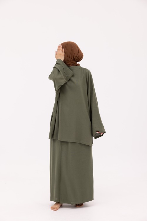 Chemise Éline en Lin olive
