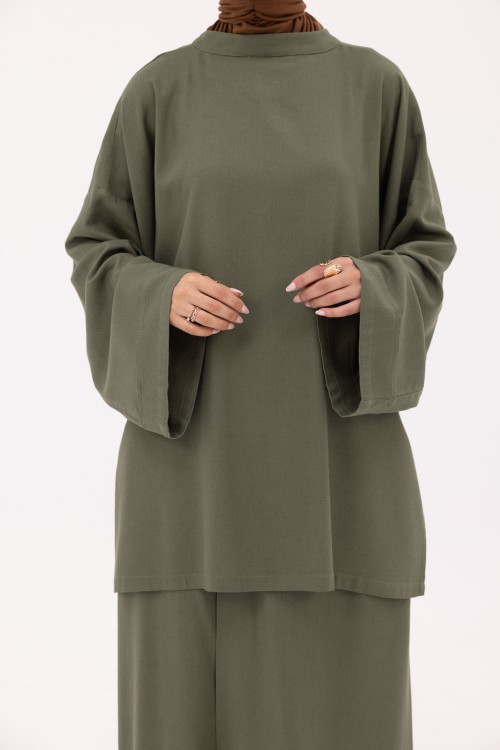 Chemise Éline en Lin olive