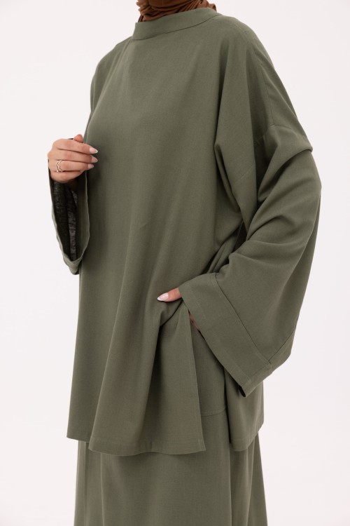 Chemise Éline en Lin olive