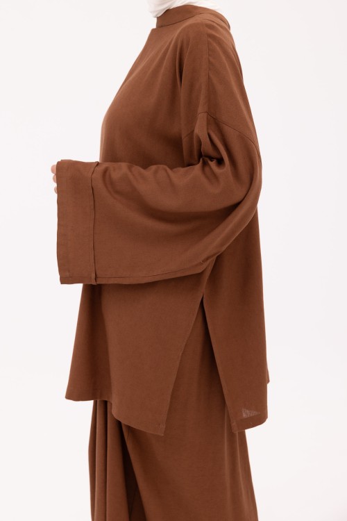 Chemise Éline en Lin marron