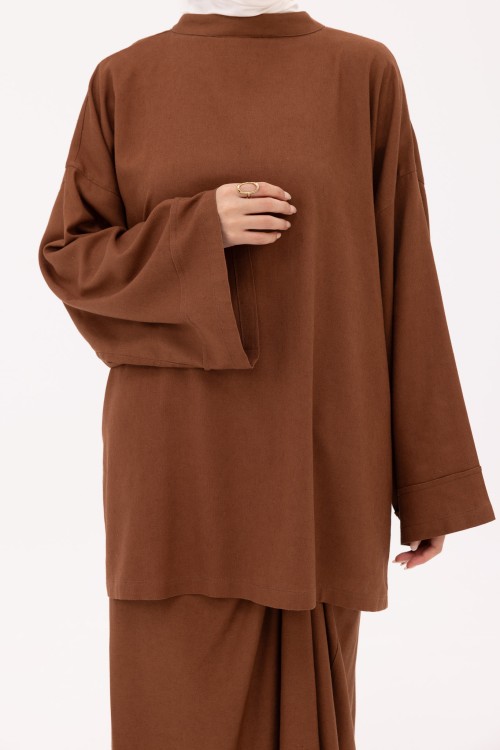Chemise Éline en Lin marron