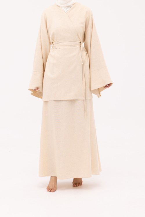 Ensemble Joanna en Lin beige chiné