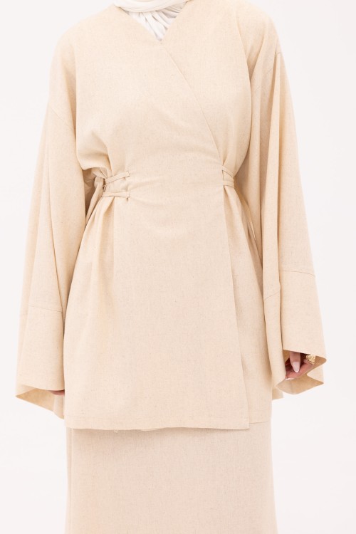 Ensemble Joanna en Lin beige chiné