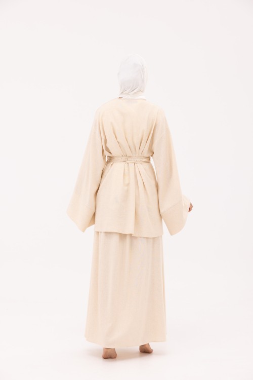 Ensemble Joanna en Lin beige chiné