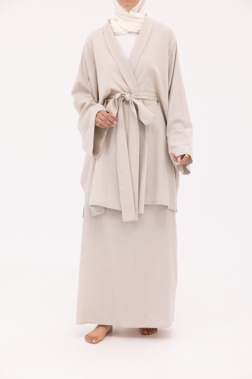 Ensemble Manuela en Lin beige