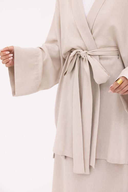 Ensemble Manuela en Lin beige