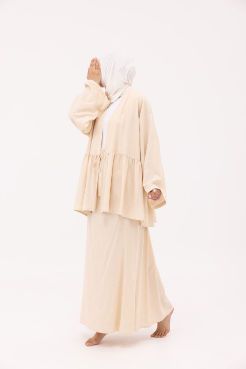 Ensemble Vanessa en Lin beige chiné