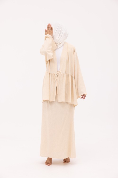 Ensemble Vanessa en Lin beige chiné