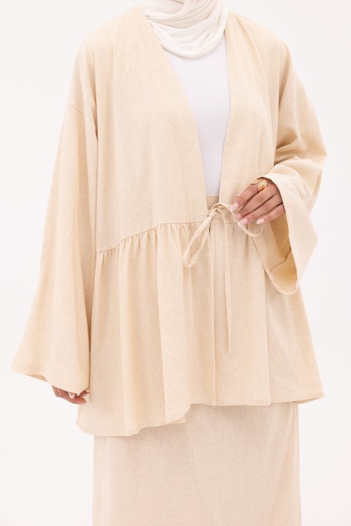 Ensemble Vanessa en Lin beige chiné