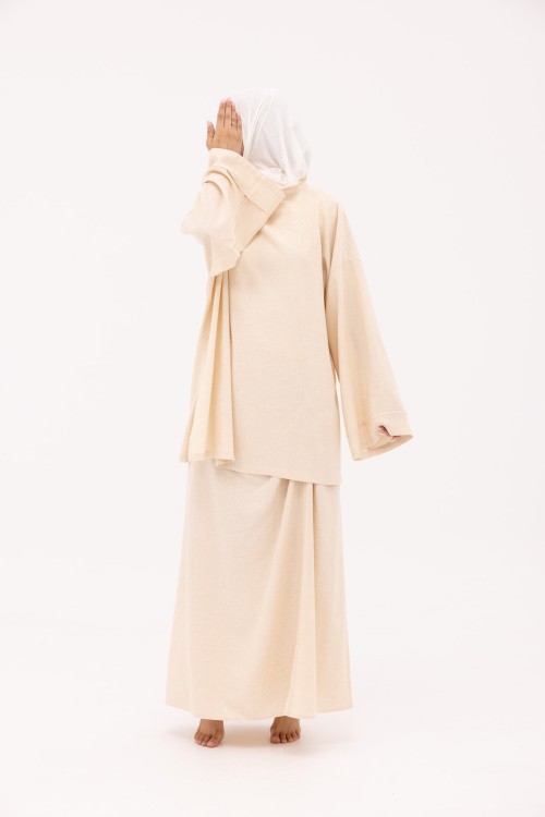 Jupe Loli en Lin beige chiné