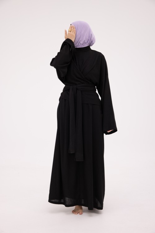 Robe Kamy en lin noire