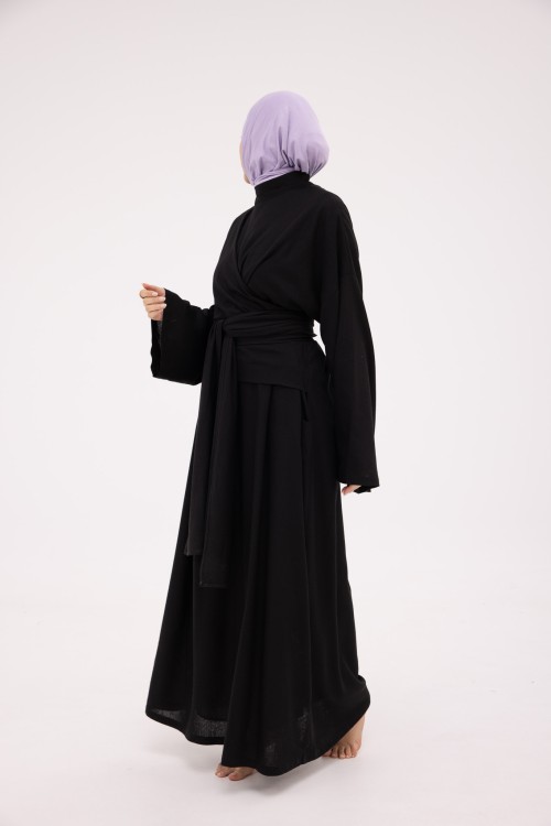 Robe Kamy en lin noire