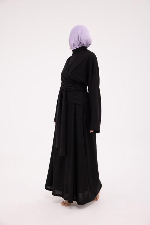 Robe Kamy en lin noire