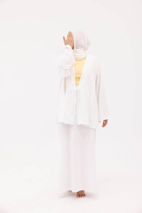 Ensemble Vanessa en crêpe blanc