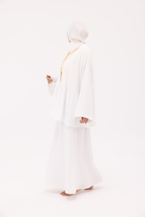 Ensemble Vanessa en crêpe blanc