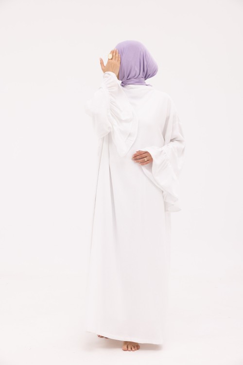 Robe Sayda en crêpe blanc
