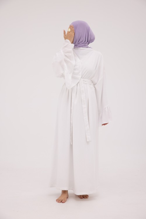 Robe Sayda en crêpe blanc