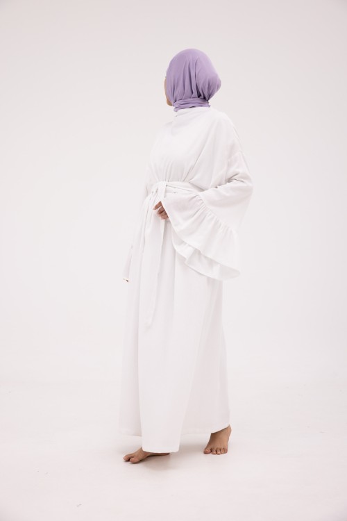 Robe Sayda en crêpe blanc