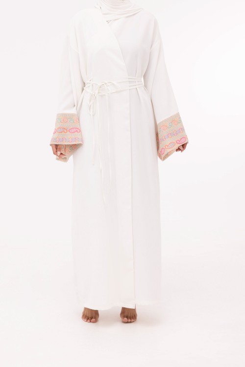 Robe Karen blanc & jaune pale