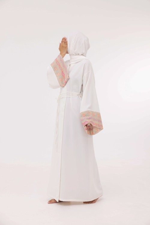 Robe Karen blanc & jaune pale