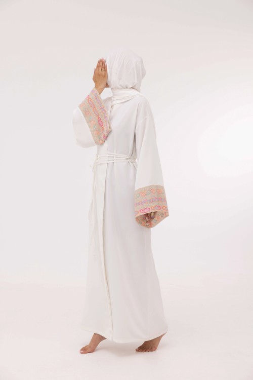 Robe Karen blanc & jaune pale