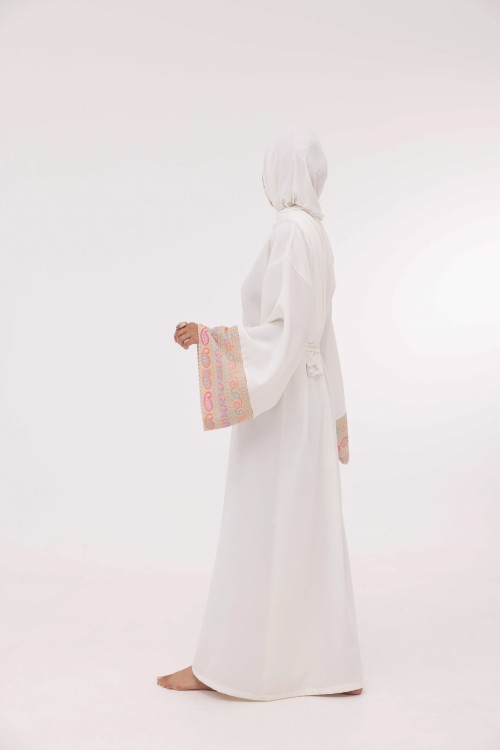 Robe Karen blanc & jaune pale