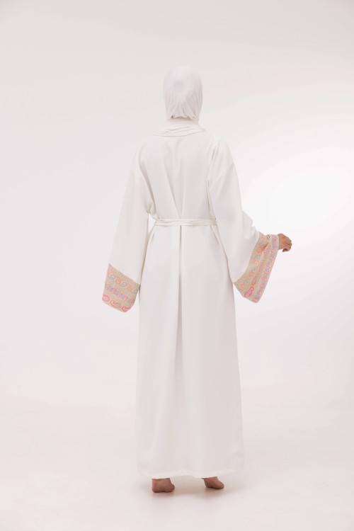 Robe Karen blanc & jaune pale