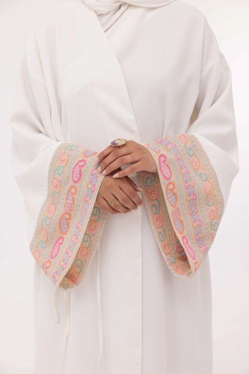 Robe Karen blanc & jaune pale