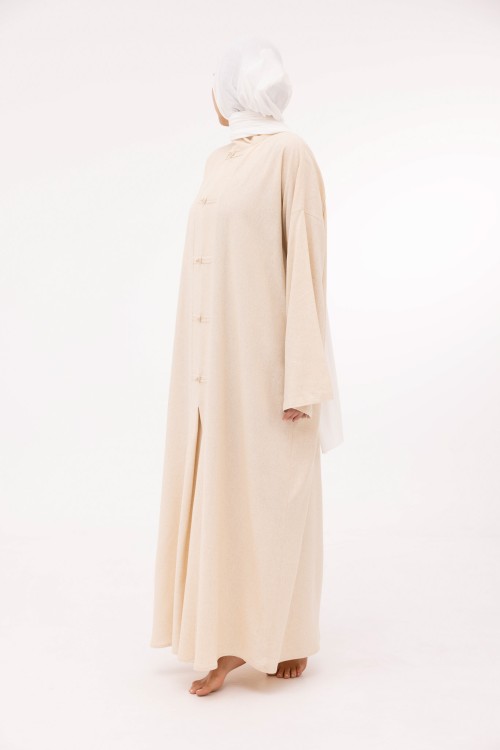 Robe Aurora en lin beige chiné