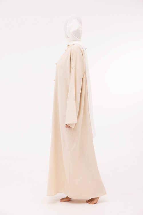Robe Aurora en lin beige chiné