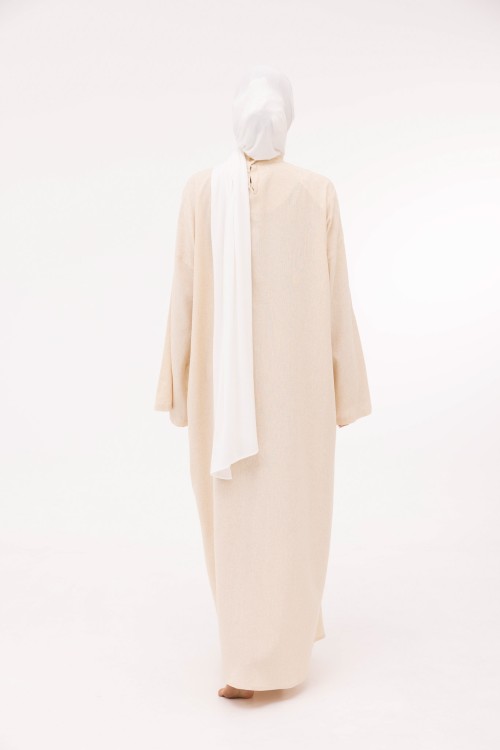 Robe Aurora en lin beige chiné