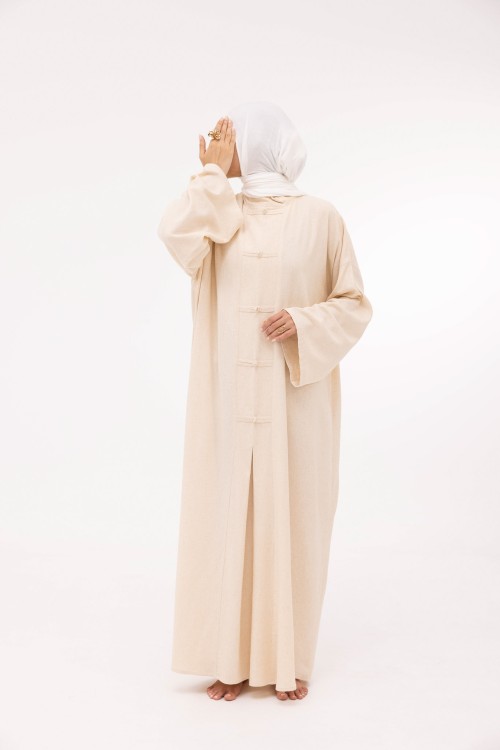 Robe Aurora en lin beige chiné