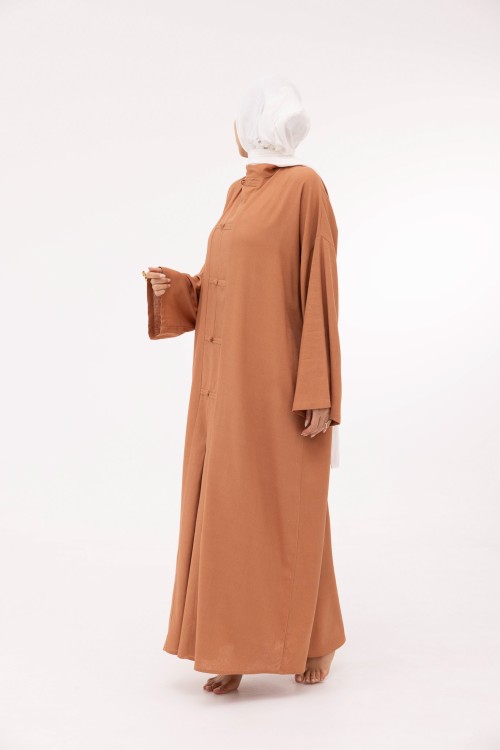 Robe Aurora en lin noisette