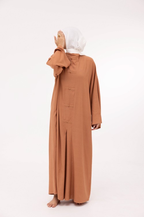 Robe Aurora en lin noisette