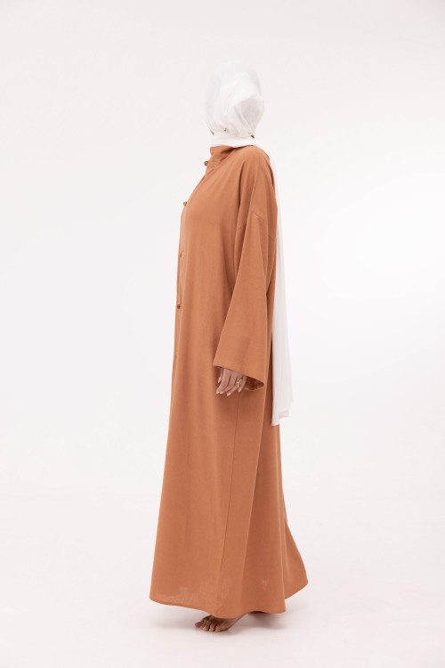 Robe Aurora en lin noisette