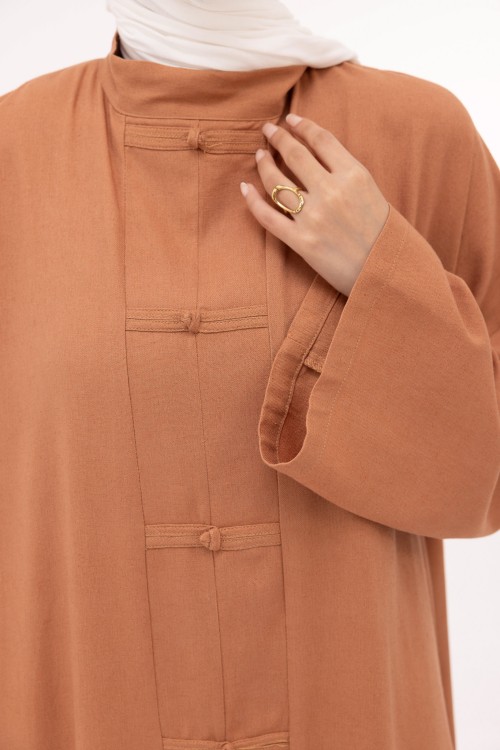 Robe Aurora en lin noisette