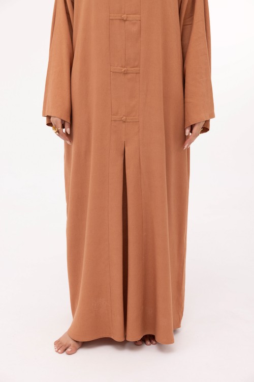 Robe Aurora en lin noisette
