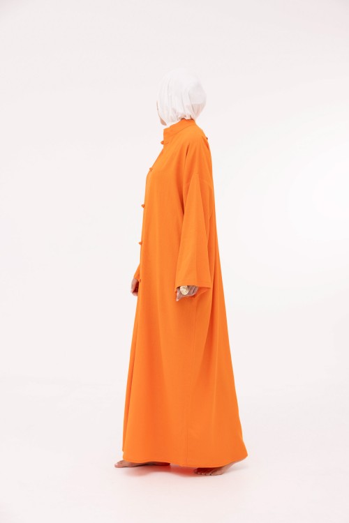 Robe Aurora en lin orange