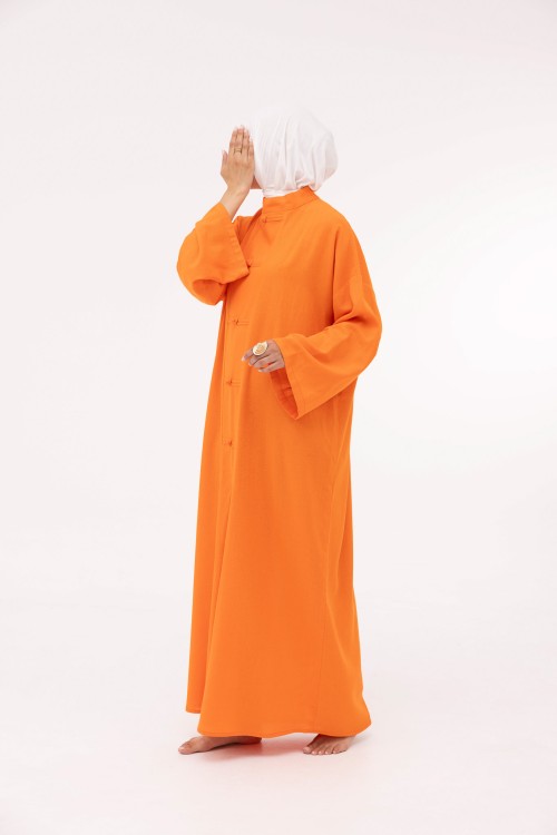 Robe Aurora en lin orange