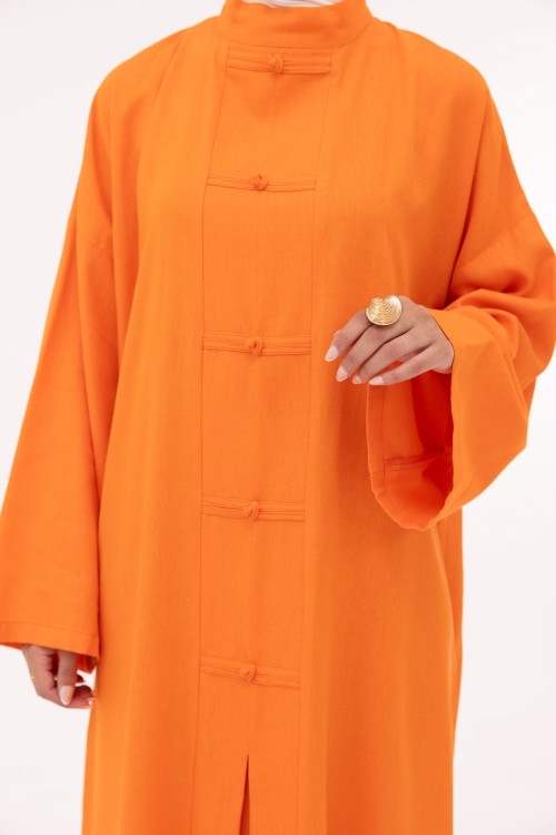 Robe Aurora en lin orange