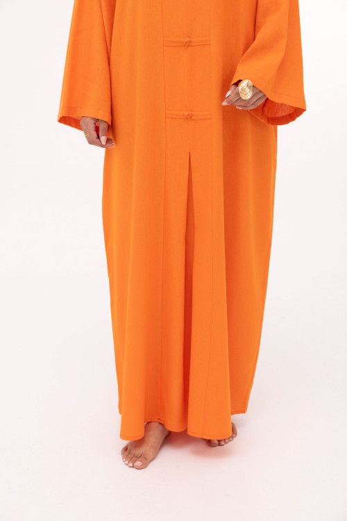 Robe Aurora en lin orange