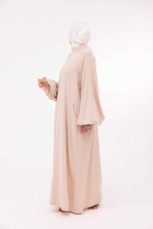 Robe Fleurissa en lin beige rosée