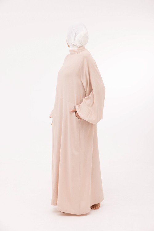 Robe Fleurissa en lin beige rosée