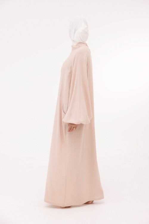Robe Fleurissa en lin beige rosée