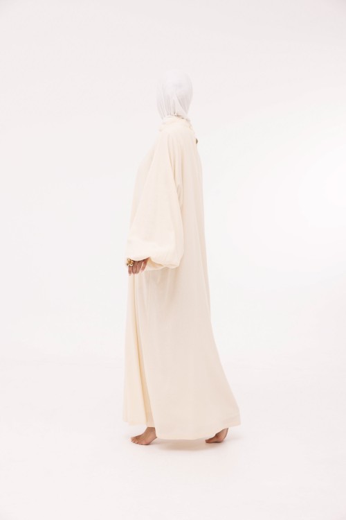 Robe Fleurissa en lin crème