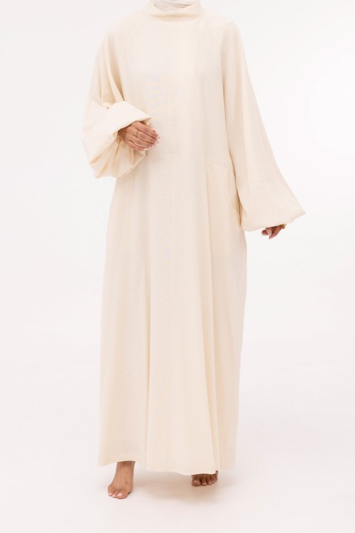 Robe Fleurissa en lin crème